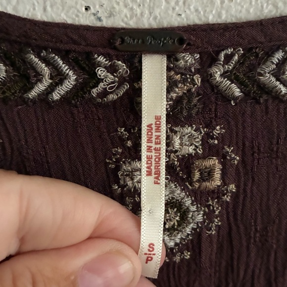Free People Boho Arianna Tunic Flowey
Embroidered Brown Top S - Picture 12 of 15